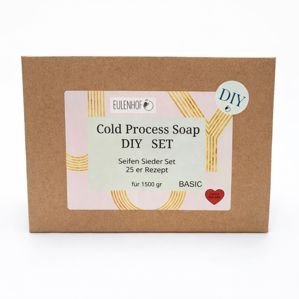 DIY Seifenset für das Kaltverfahren mit pflanzlichen Ölen und Rohstoffen zur Herstellung von Naturseife.