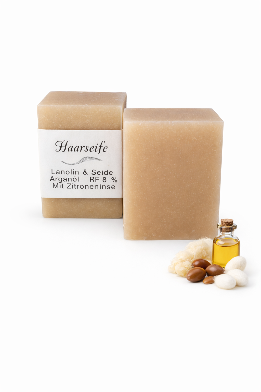 Haarseife Lanolin Arganöl und Seide