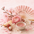 Illustration des Geisha Spring Parfümöls mit Kirschblüten, Jasmin und zarten Frühlingsblüten
